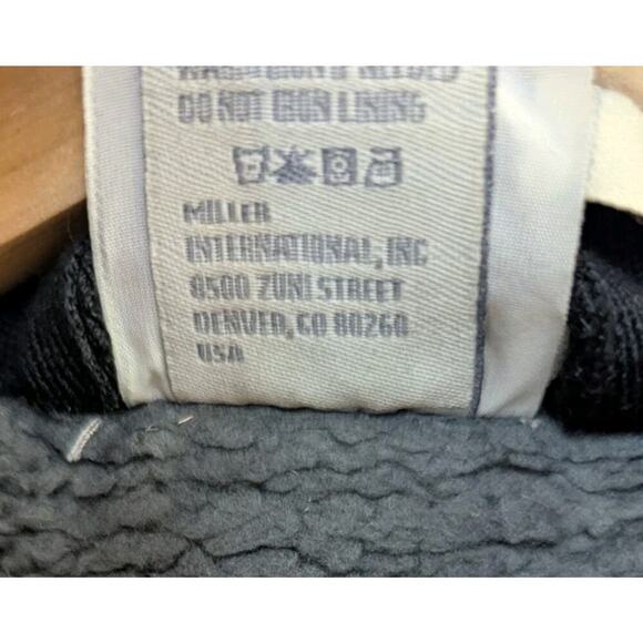 Cinch Duck Canvas Black Fleece Lined Jacket Work Wear Pockets Collared Large - Picture 7 of 9